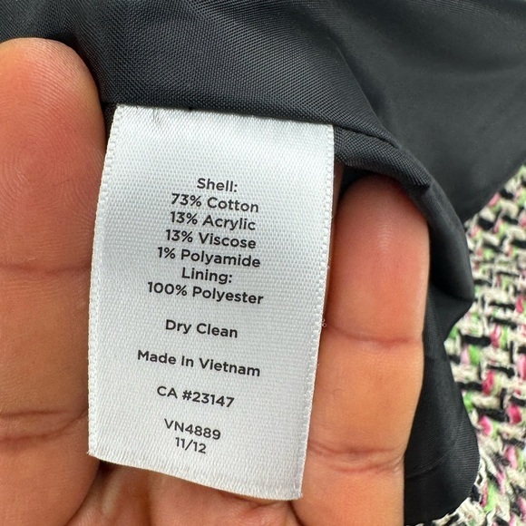 Talbots jacquard sweater jacket suit separate size 12P green pink brown - Picture 9 of 14